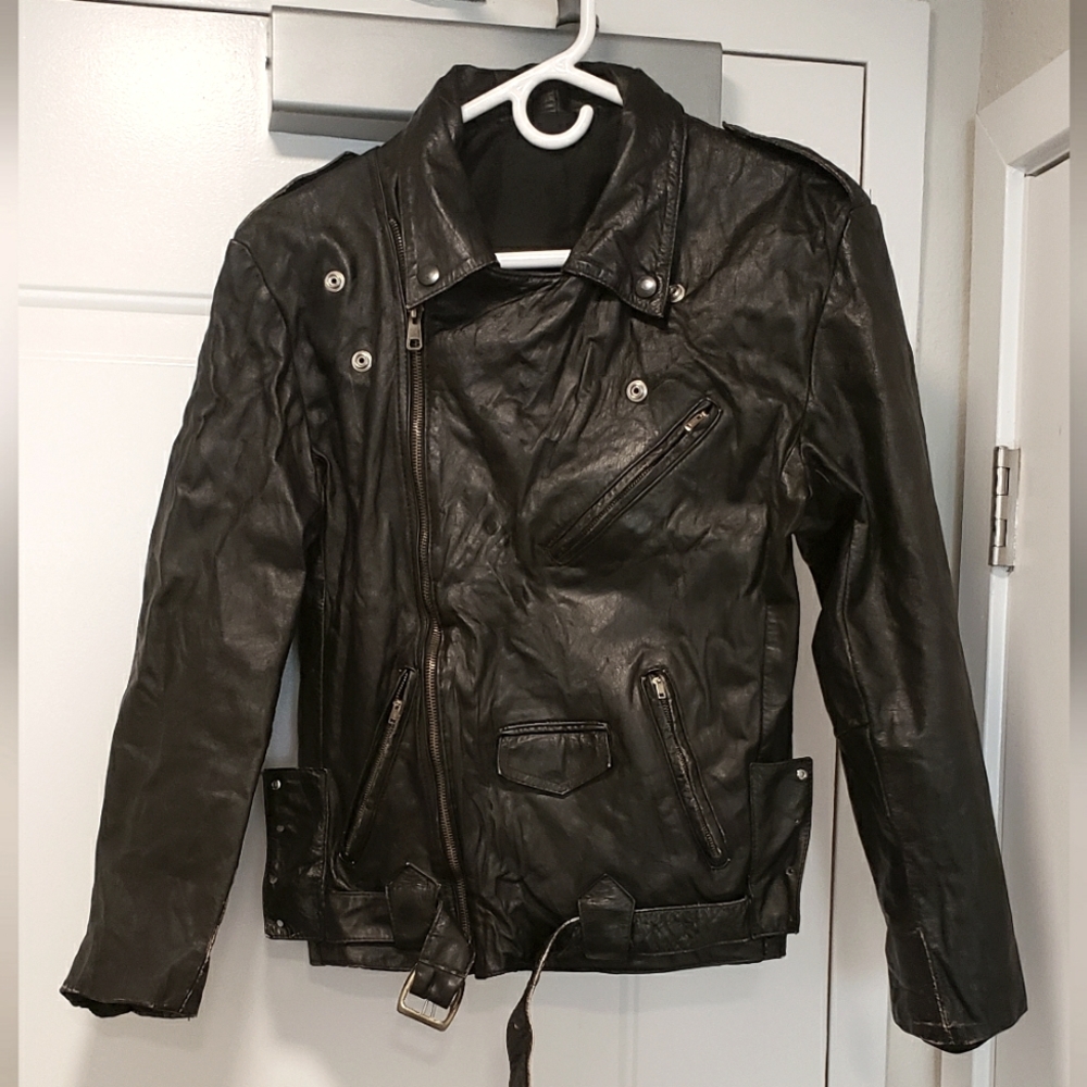 Vintage Leather Jacket 1930s 1940s XS